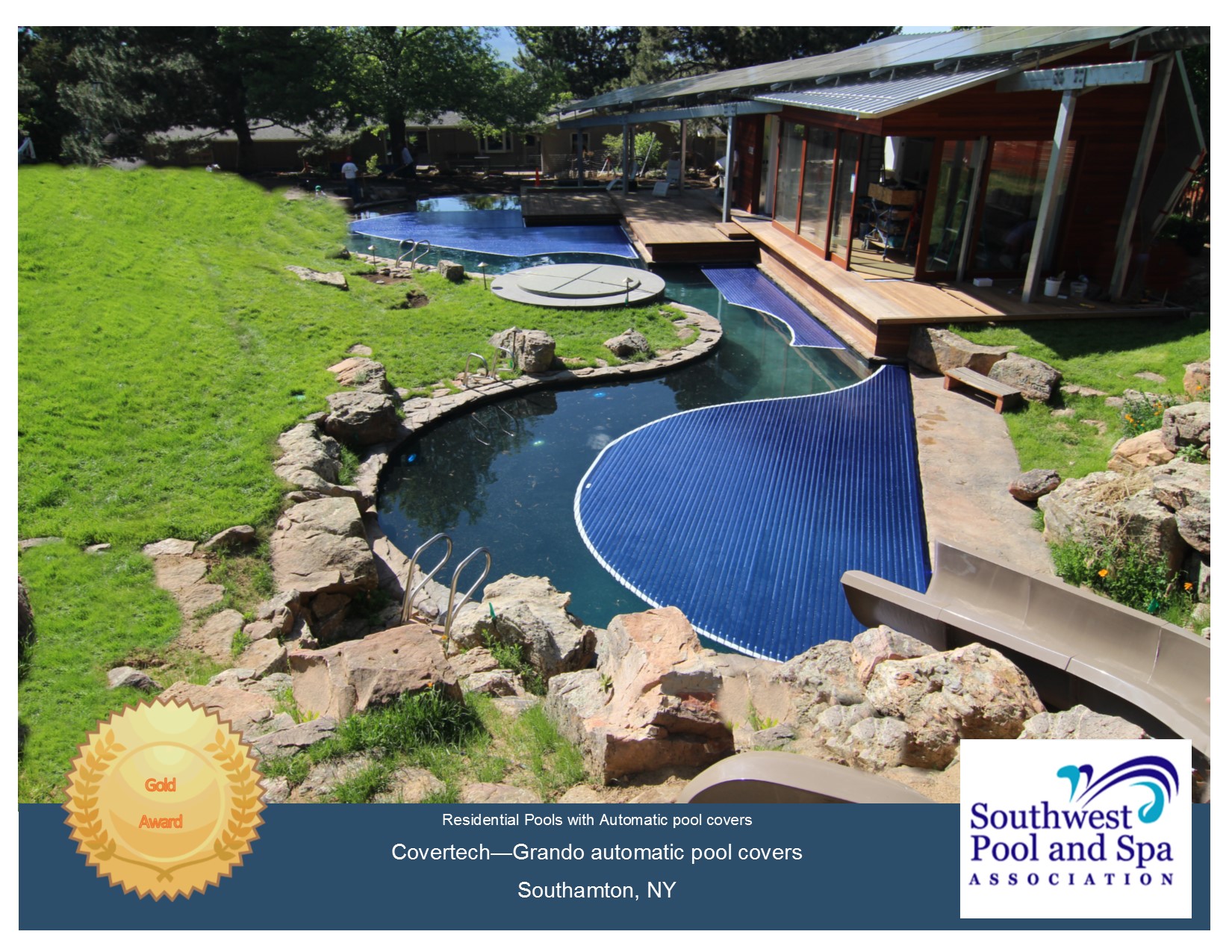 Covertech - Grando automatic rigid free form pool cover GOLD1 Award South West Pool & SPA 2016
