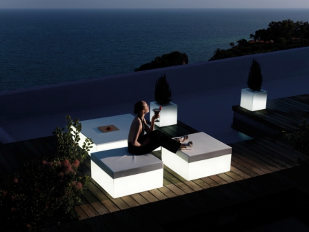 Vondom illuminated Quadrat outdoor furniture Vondom illuminated Quadrat outdoor furniture